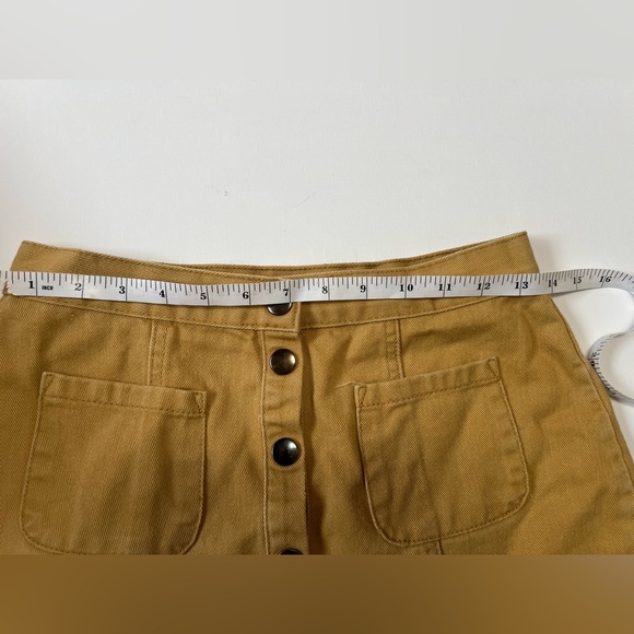 Urban Outfitters BDG Mustard Button-Front Mini Skirt | Utility Pockets | Size S - Picture 5 of 6